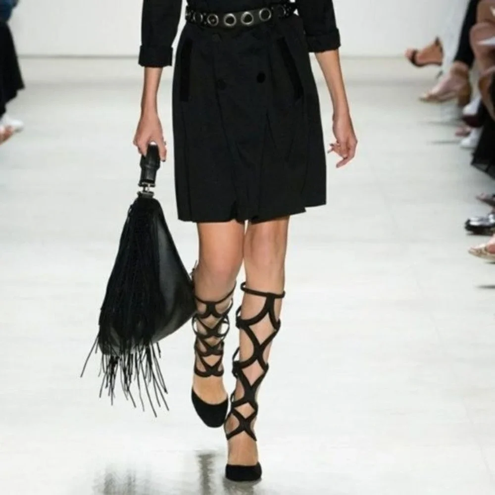Rebecca Minkoff Lima Hobo Black Suede‎ Leather Crossbody Bag without Fringe